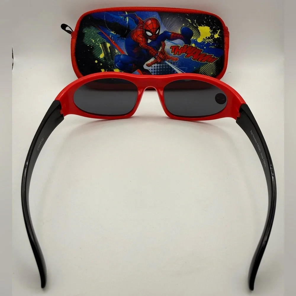 Marvel Red and Black Spider-Man Kids Sunglasses with Graphic Zip Case